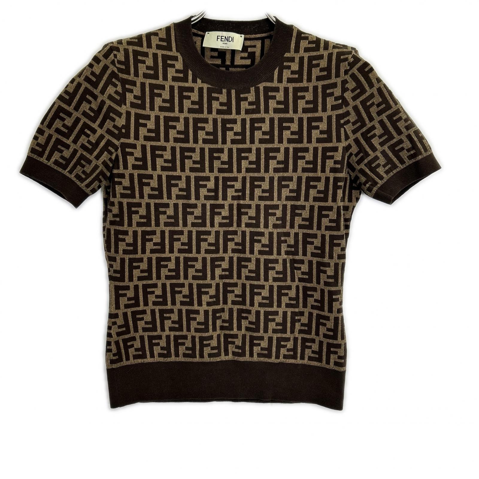 フェンディ 24年 FZXC72 ブラウン ズッカ ニットセーター 40