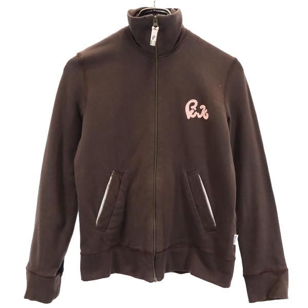 PAUL SMITH PINK ポールスミスピンク 日本製 刺繍 長袖 スウェット ジップジャケット M ブラウン ロゴ