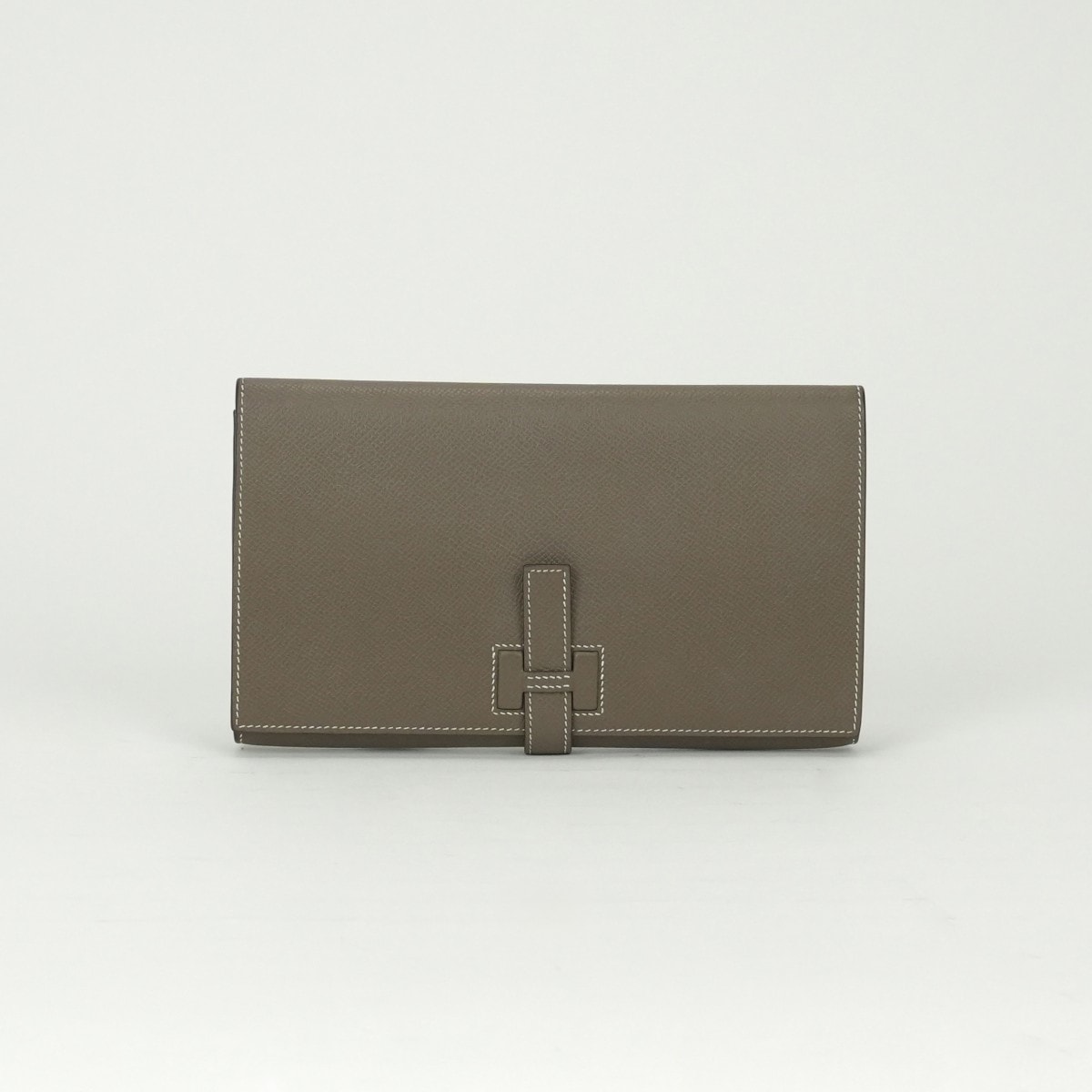 エルメス HERMES Hパッサン トゥータンマン H パッサン 財布 長財布 ロングウォレット ヴォーエプソン エトゥープ Etoupe グレー Gray シルバー金具 ヴォーエプソン