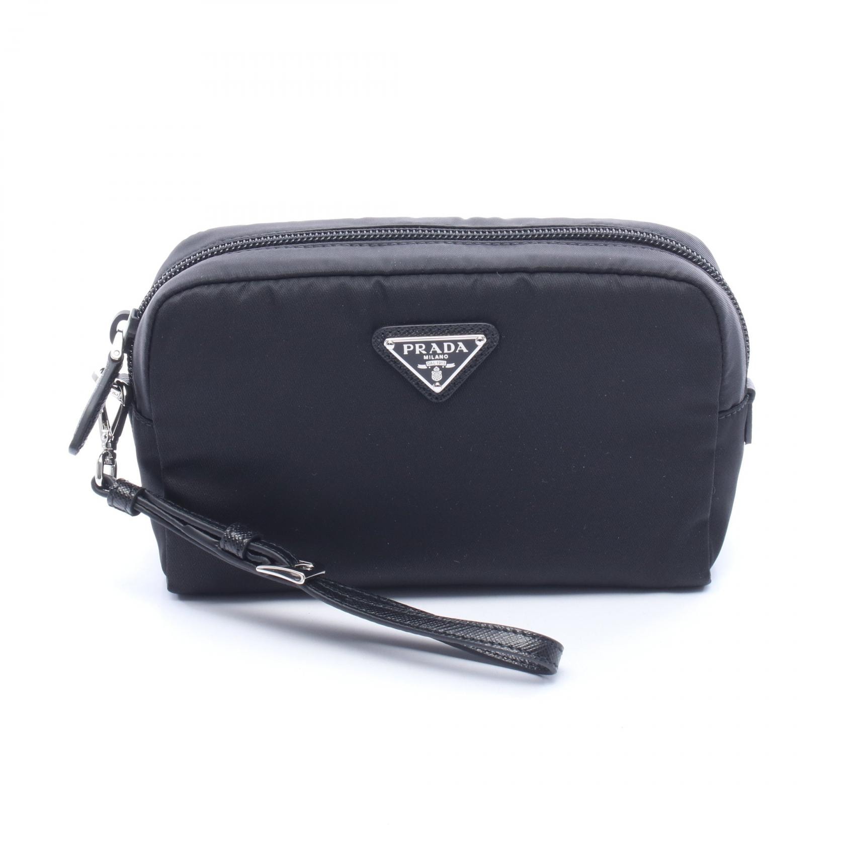 プラダ PRADA Re-Nylon スモール ポーチ バッグ ナイロン レザー レディース ブラック系 1NS021R067F0002 【新品】