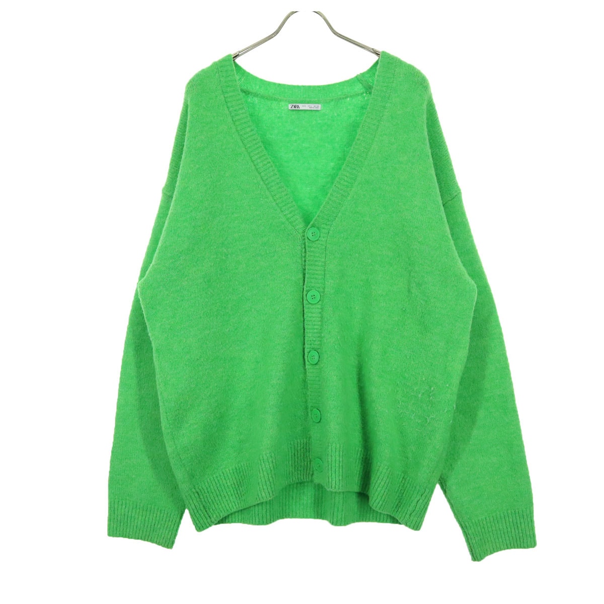 ZARA ザラ 長袖 ニットカーディガン L グリーン