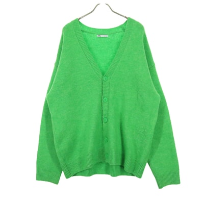ZARA ザラ 長袖 ニットカーディガン L グリーン