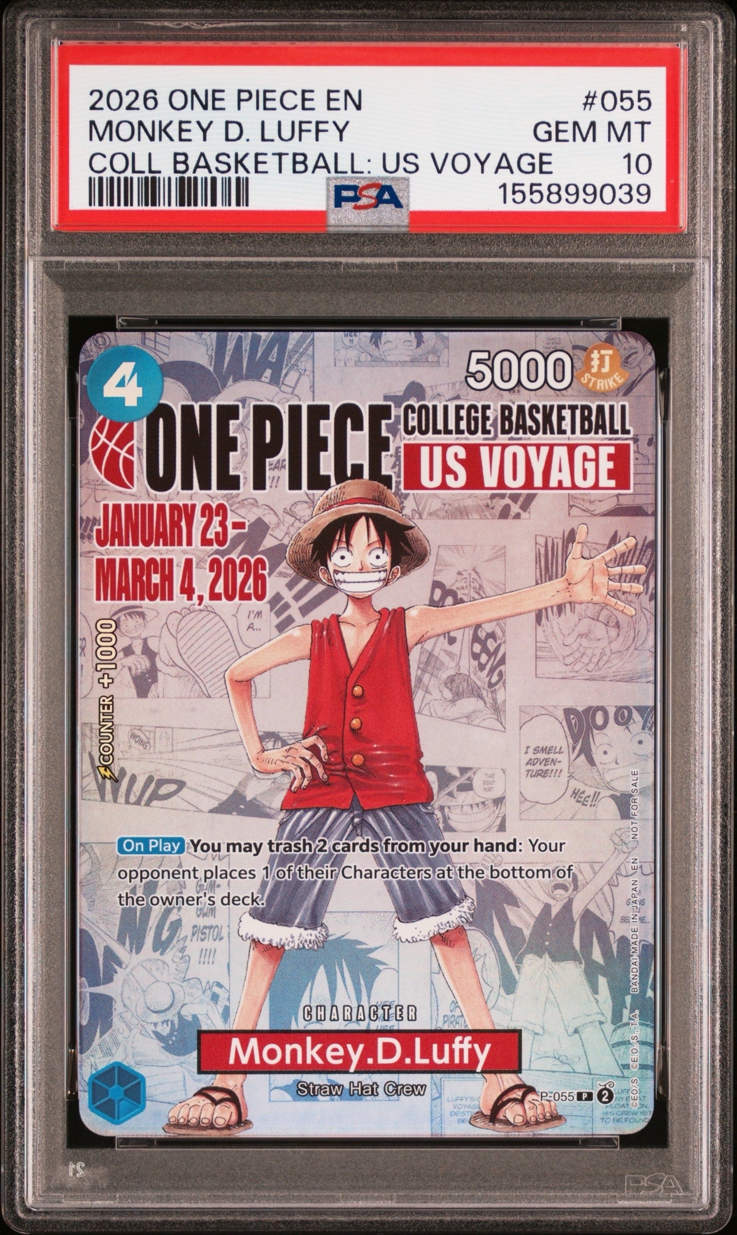 PSA10】モンキー・D・ルフィ：P (開封済) [P-055]【英語版