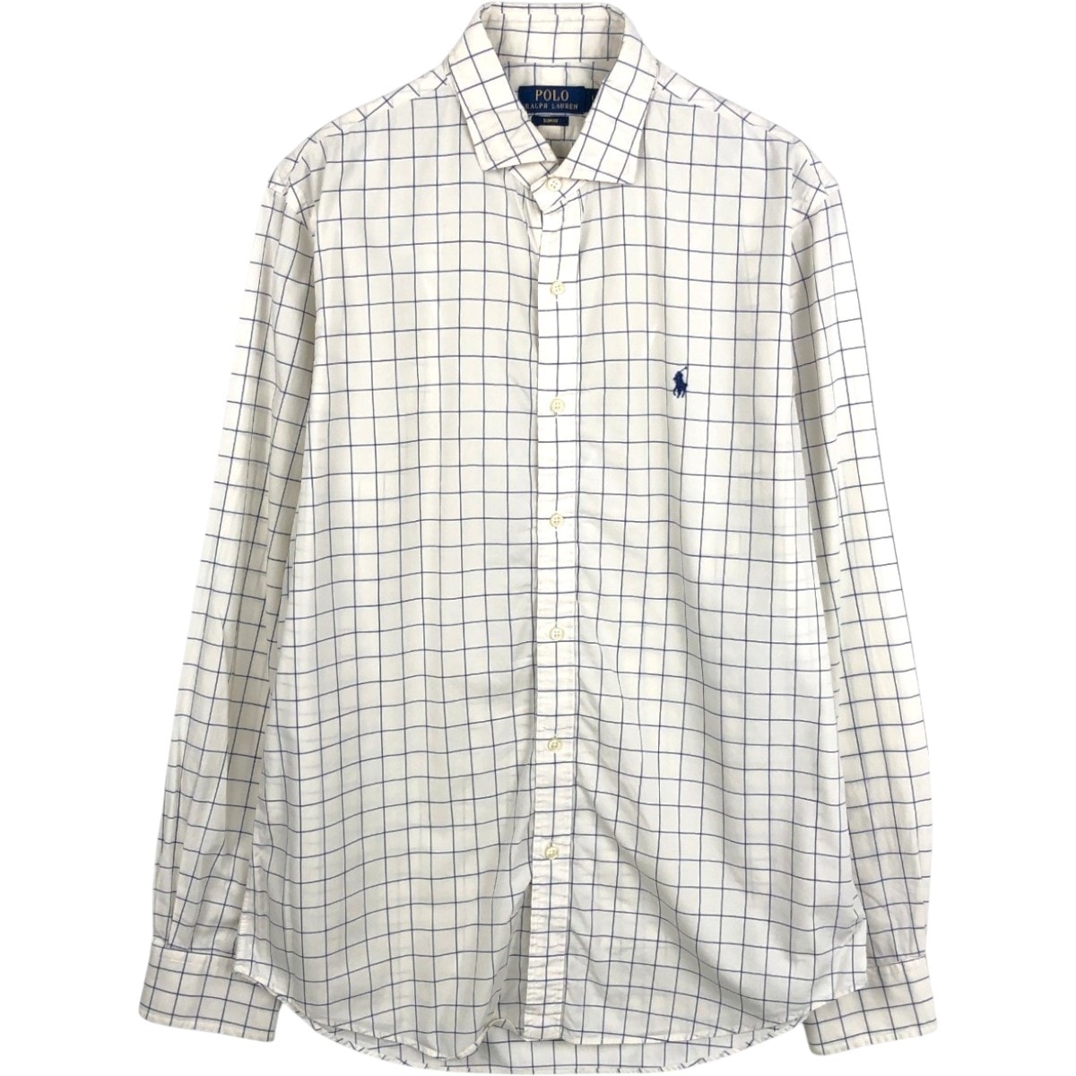 古着 ラルフローレン Ralph Lauren POLO RALPH LAUREN SLIM FIT ワイドカラー 長袖 コットンチェックシャツ メンズL相当/eaa662732