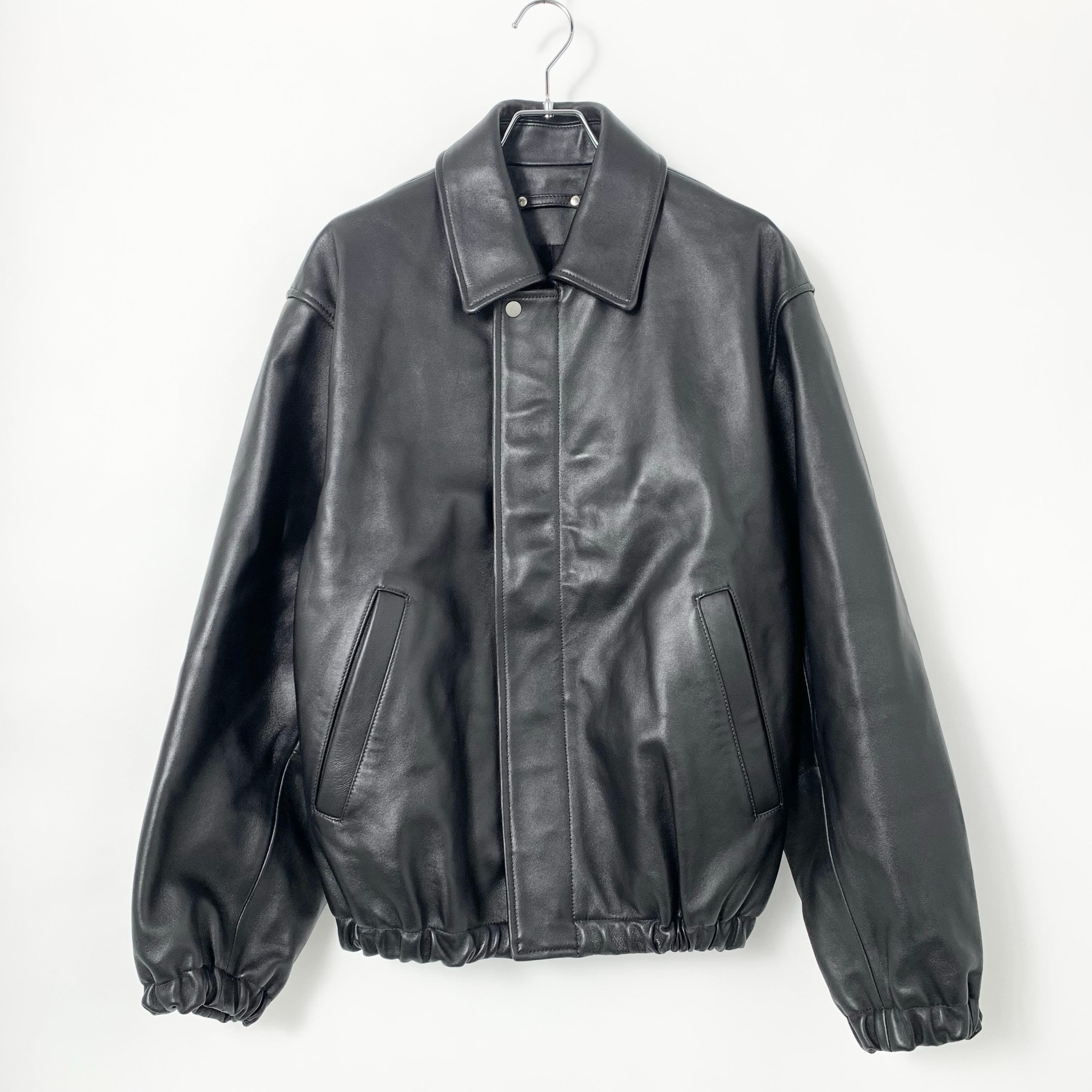 ssstein Sheep Leather Zip Short Jacket "Black"