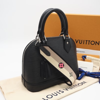 美品 LOUIS VUITTON ルイ・ヴィトン エピ アルマBB ノワール M59217 2wayハンドバッグ ブラック ベージュ ピンク レザー レディース