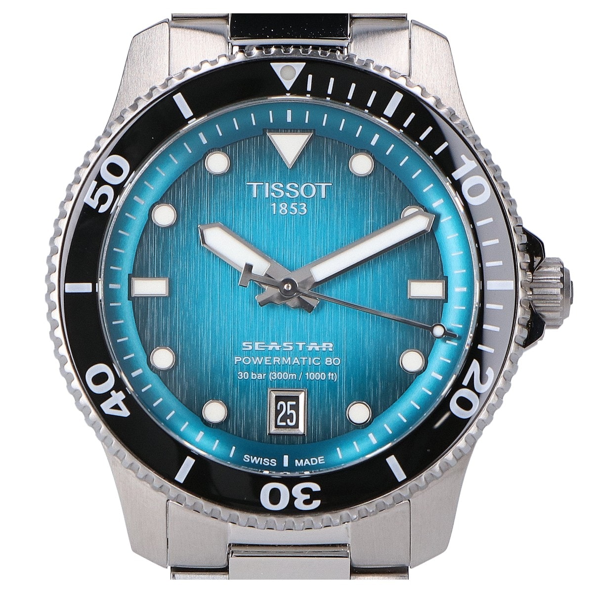 ティソ 【美品】T120.807.11.091.00 TISSOT シースター 1000 40mm シースルーバック 自動巻き