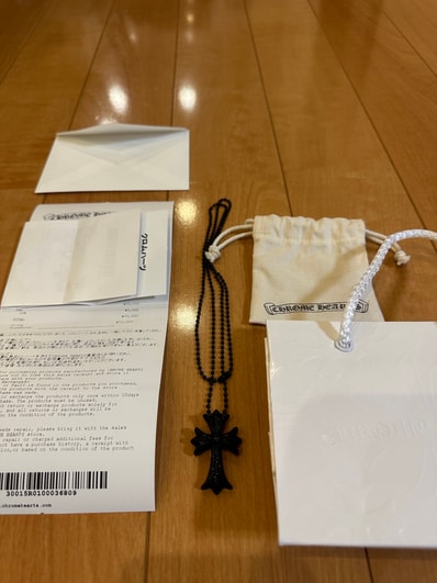 Chrome Hearts Rubber Small CH Cross Silicone Necklace "Black/Lame"