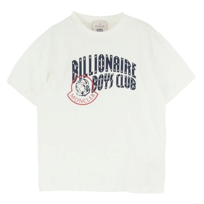 MONCLER モンクレール Billionaire Boys Club 23SS I20968C00001 × BILLIONAIRE BOYS CLUB ビリオネアボーイズクラブ ロゴプリント 半袖 Tシャツ ホワイト系 M【中古】