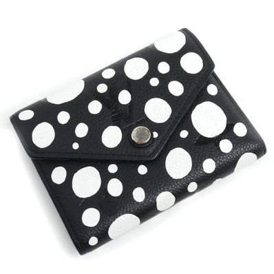 LOUIS VUITTON ルイ・ヴィトン LV×YK ポルトフォイユ ヴィクトリーヌ 三つ折り財布 モノグラム アンプラント 草間彌生 ノワール M82105 ICタグ レディース【中古】