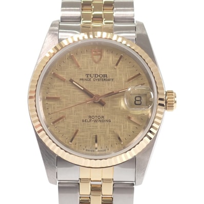 チューダー TUDOR チュードル プリンスデイト 74033 腕時計 ステンレススチール GP イエローゴールド 自動巻き ゴールド文字盤 メンズ【中古】【Aランク】