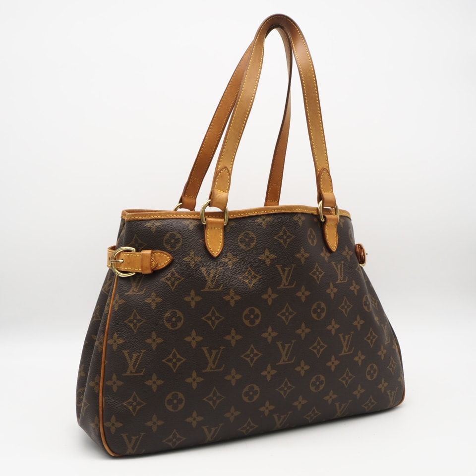 LOUIS VUITTON ルイ・ヴィトン モノグラム バティニョール オリゾンタル M51154 ハンドバッグ ブラウン ベージュ コーティングキャンバス レザー レディース