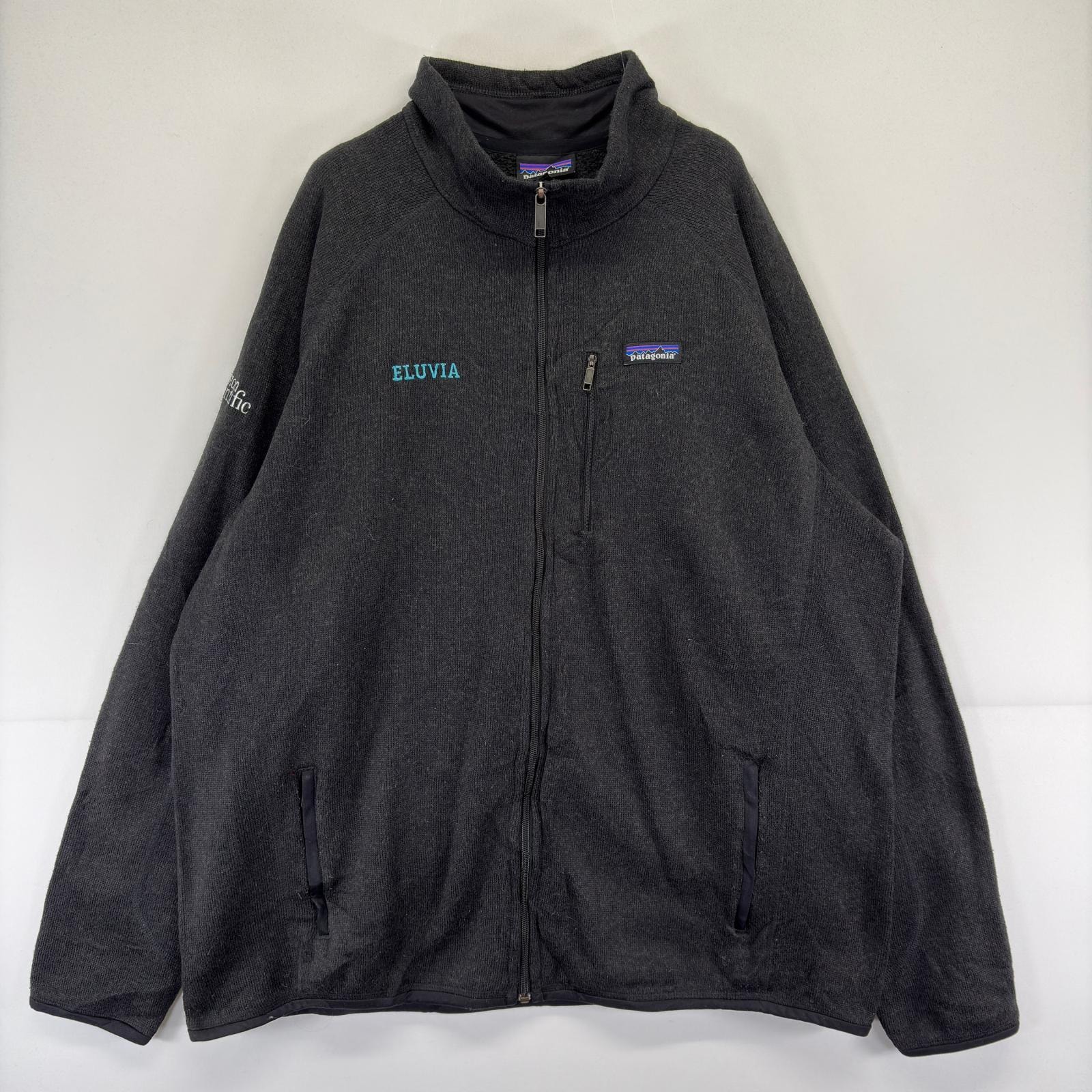古着 パタゴニア patagonia フリース ジャケット フルジップ 大きいサイズ ベターセーター ワンポイントロゴ 2XL  ブラック メンズ