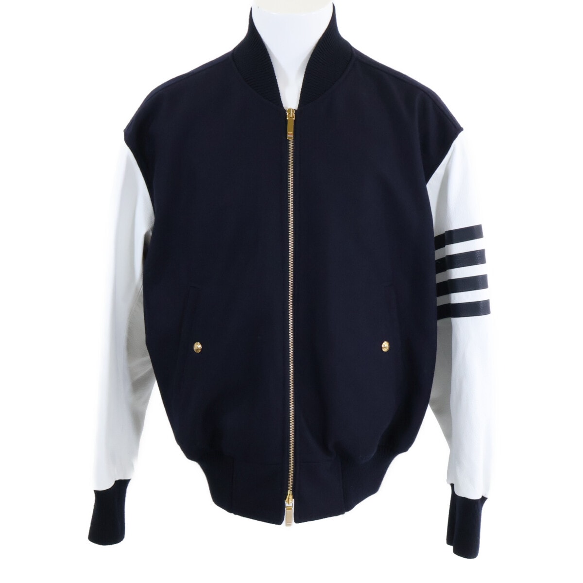 トムブラウン 新品同様 国内正規 MJO161X-05507-415 メルトンウール 4BAR オーバーサイズ ブルゾンジャケット