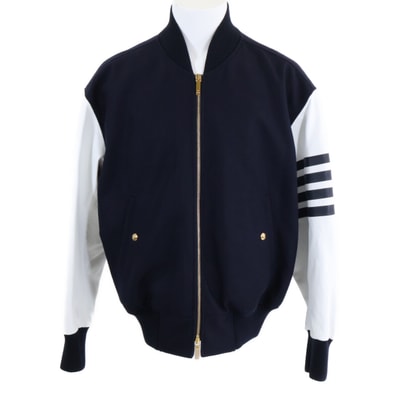 トムブラウン 新品同様 国内正規 MJO161X-05507-415 メルトンウール 4BAR オーバーサイズ ブルゾンジャケット