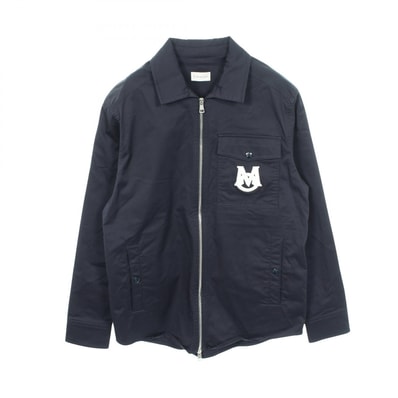 モンクレール MONCLER ロゴ刺繍 ジップアップ シャツ 衣料品 アウター コットン レディース ネイビー系 2F00001 【中古】