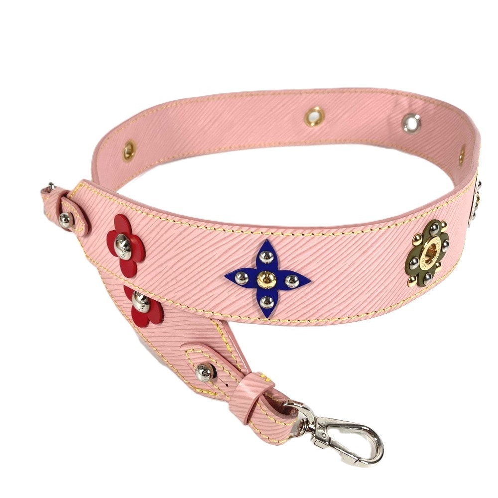 ルイヴィトン LOUIS VUITTON フラワーモチーフ 花 J02324 エピ 替えストラップ バッグアクセサリー ショルダーストラップ エピレザー ローズバレリーヌ ピンク