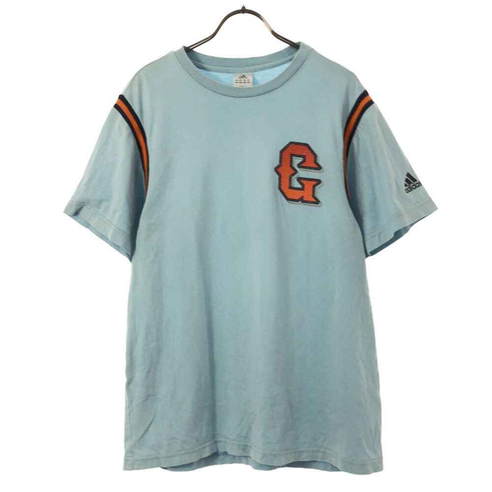 adidas アディダス ジャイアンツ プリント 半袖 Tシャツ L ライトブルー 野球
