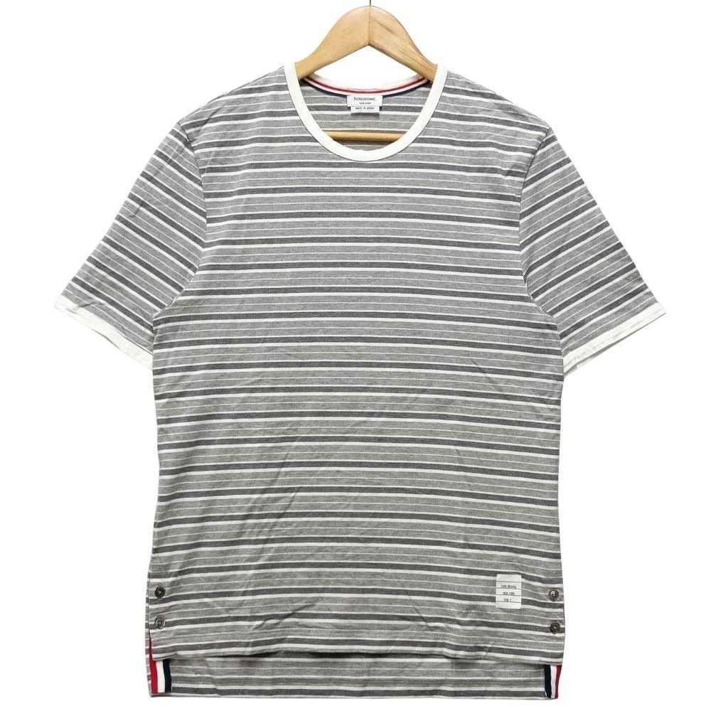 THOM BROWNE トムブラウン 品番 MJS083A ボーダー リンガー 半袖Tシャツ 53690