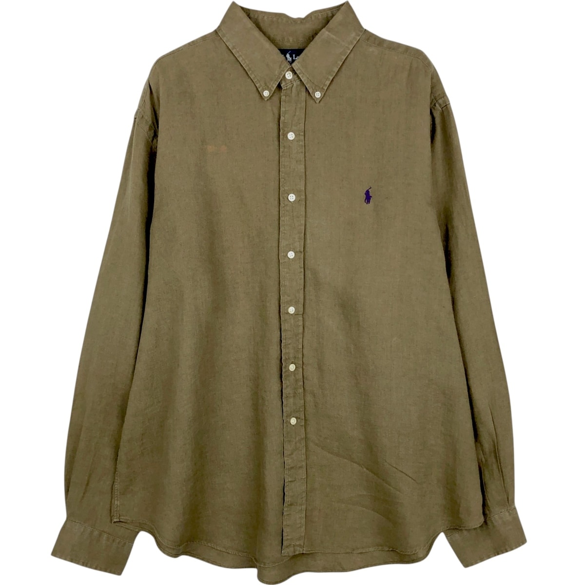 古着 ラルフローレン Ralph Lauren 長袖 リネン ボタンダウンシャツ メンズXL相当/eaa649290