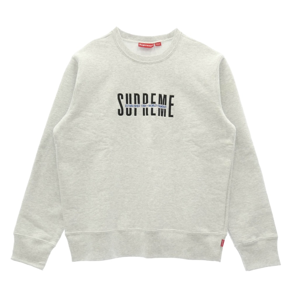 Supreme シュプリーム 18AW World Famous Crewneck ワールドフェイマス クルーネック スウェット オフホワイト系 M【極上美品】【中古】