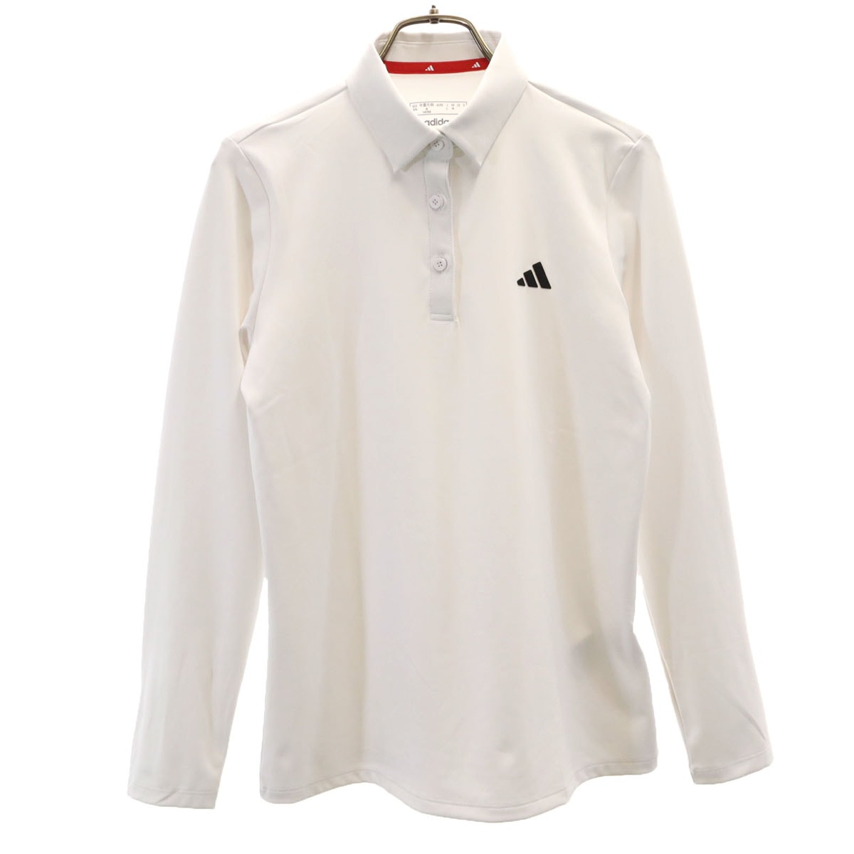 美品 adidas アディダス 長袖 ポロシャツ L ホワイト