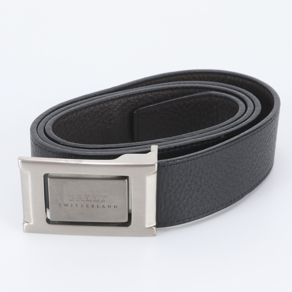 ■美品 バリー シルバー バックル ビジネス 紳士ベルト レザー