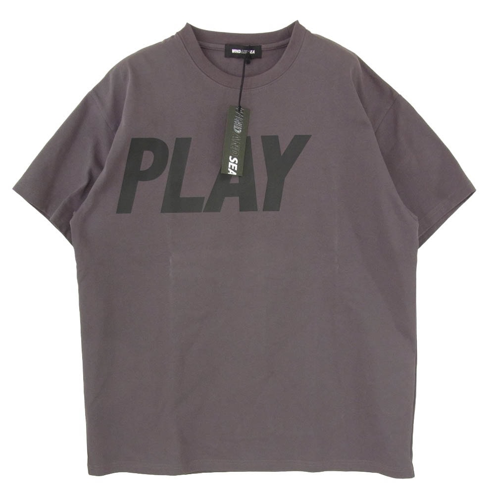 WIND AND SEA ウィンダンシー 24AW WDS-C-PLY-24-Q4-01 × PLAY LOGO TEE フロント プリント ロゴ Tシャツ 半袖カットソー グレー系 L【新古品】【未使用】【中古】