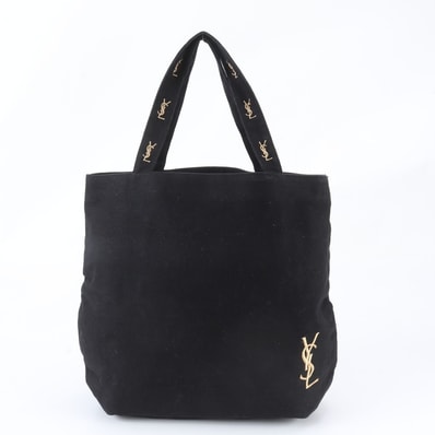 ■美品 イヴ サンローラン YSL ロゴ 刺繍トート バッグ