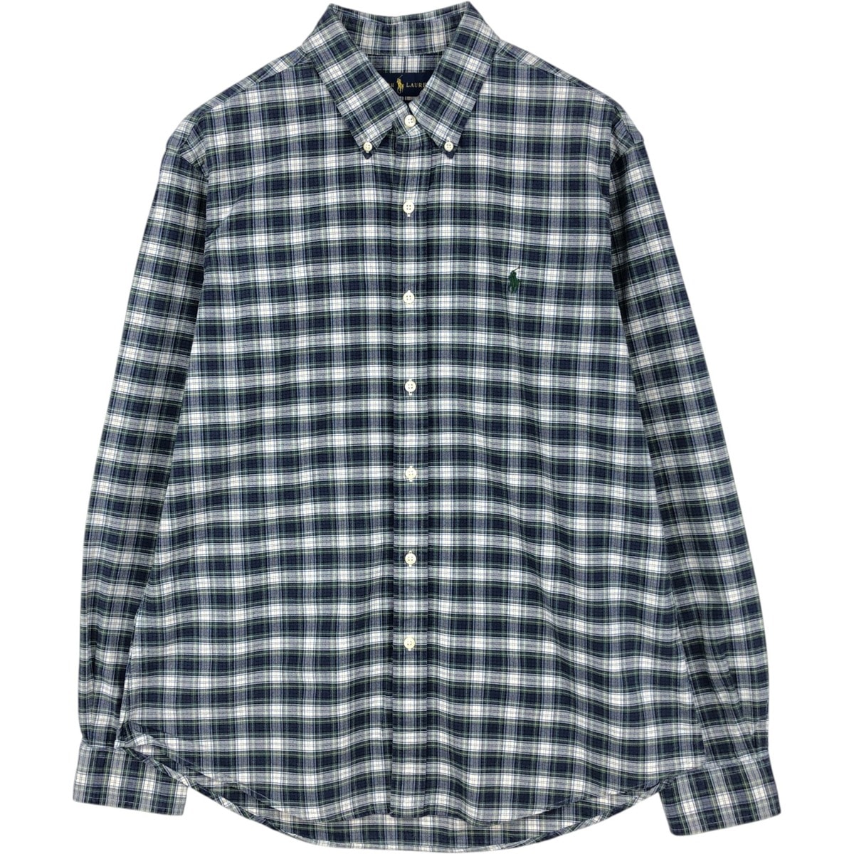 古着 ラルフローレン Ralph Lauren CUSTOM FIT 長袖 ボタンダウンチェックシャツ メンズL相当/eaa634865