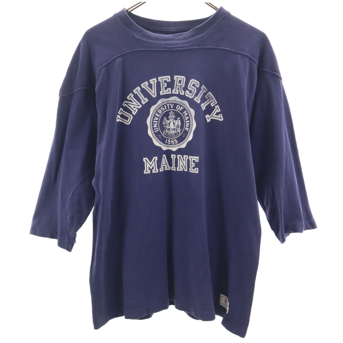 Champion チャンピオン 60s ヴィンテージ UNIVERSITY MAINE 7分袖 Tシャツ L ネイビー