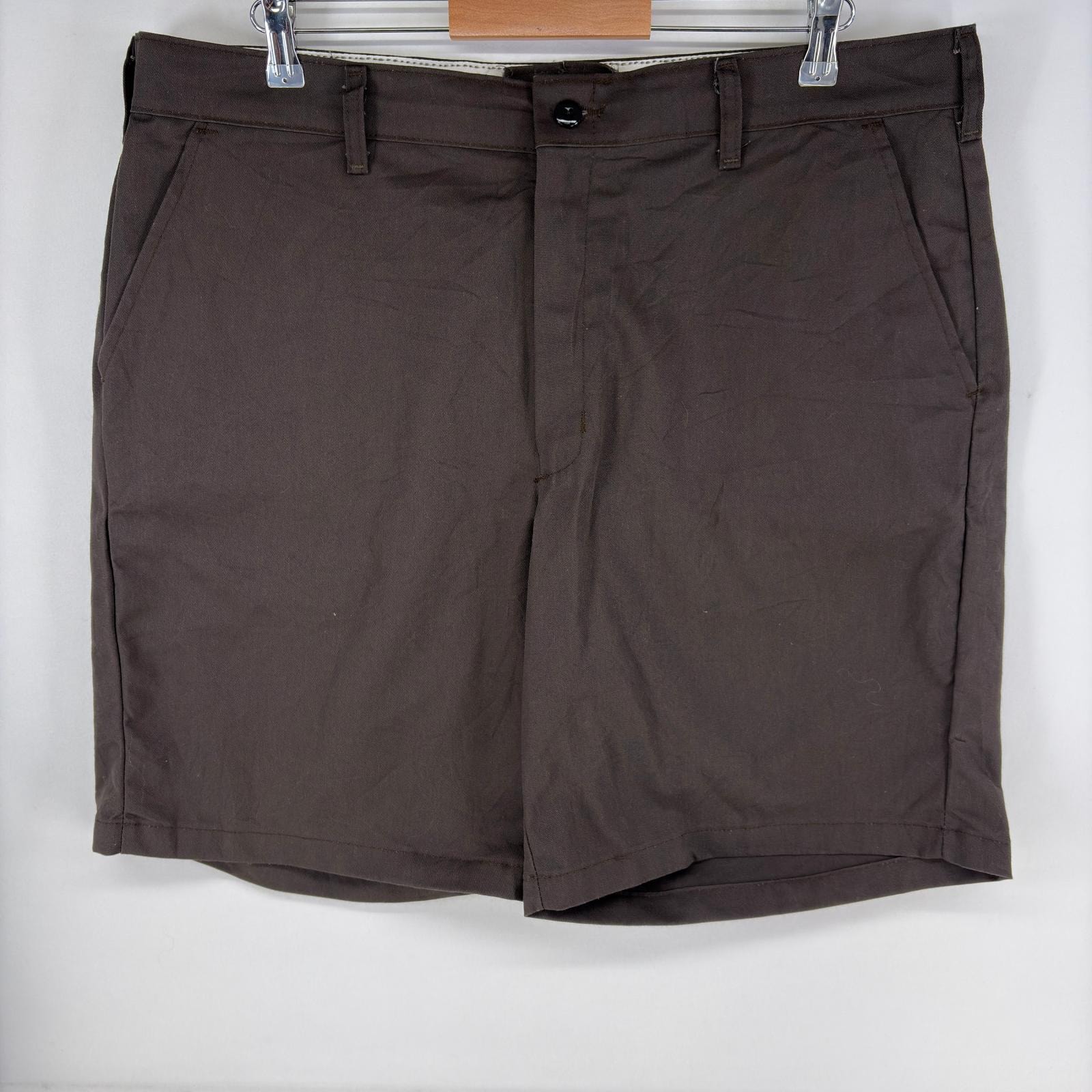 古着 レッドキャップ RED KAP パンツ ワーク ワンポイントロゴ ショート ジッパーフライ 大きいサイズ w40  ブラウン系 メンズ