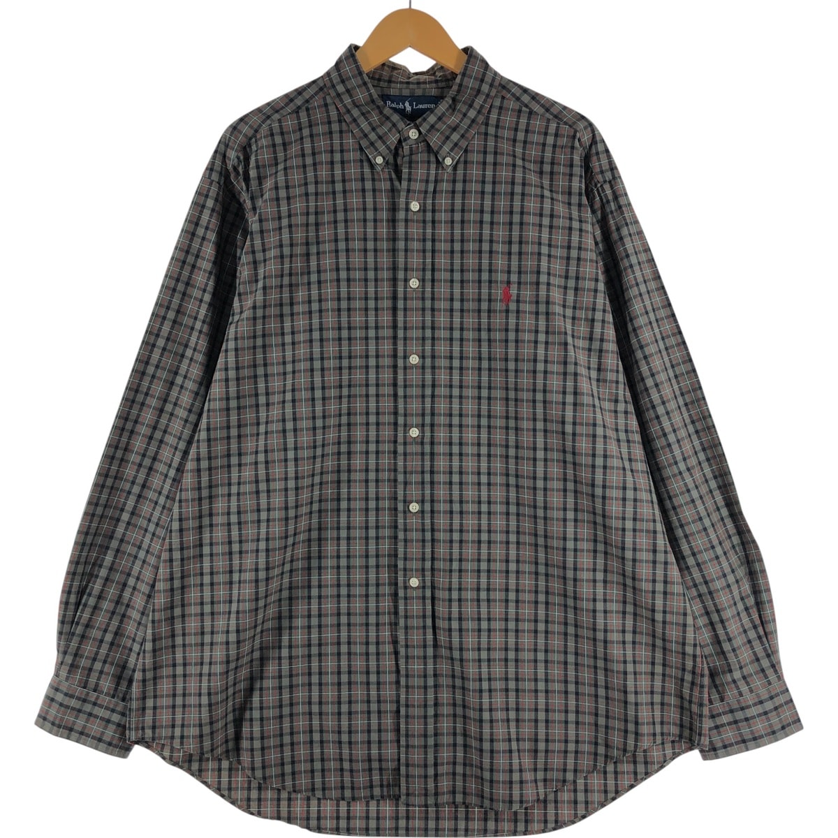 古着 ラルフローレン Ralph Lauren CLASSIC FIT 長袖 ボタンダウンチェックシャツ メンズXL相当/eaa533610