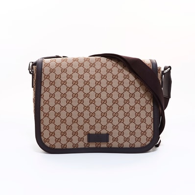 グッチ GUCCI GG キャンバス メッセンジャー ショルダーバッグ【中古】