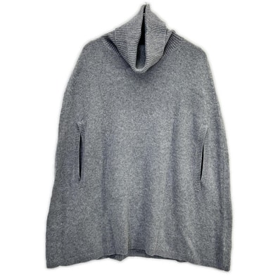 ブルックスブラザーズ グレー タートルネック アルパカ混ニットポンチョ S