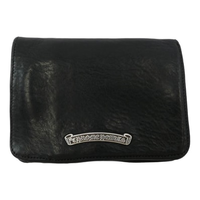 CHROME HEARTS クロムハーツ(原本無) ウォレット JOEY ジョーイ スクロールラベル レザー ウォレット 財布 ブラック系【中古】