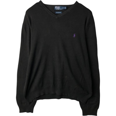 古着 ラルフローレン Ralph Lauren POLO by Ralph Lauren Vネック ピマコットンニットセーター メンズXL相当/eaa627574