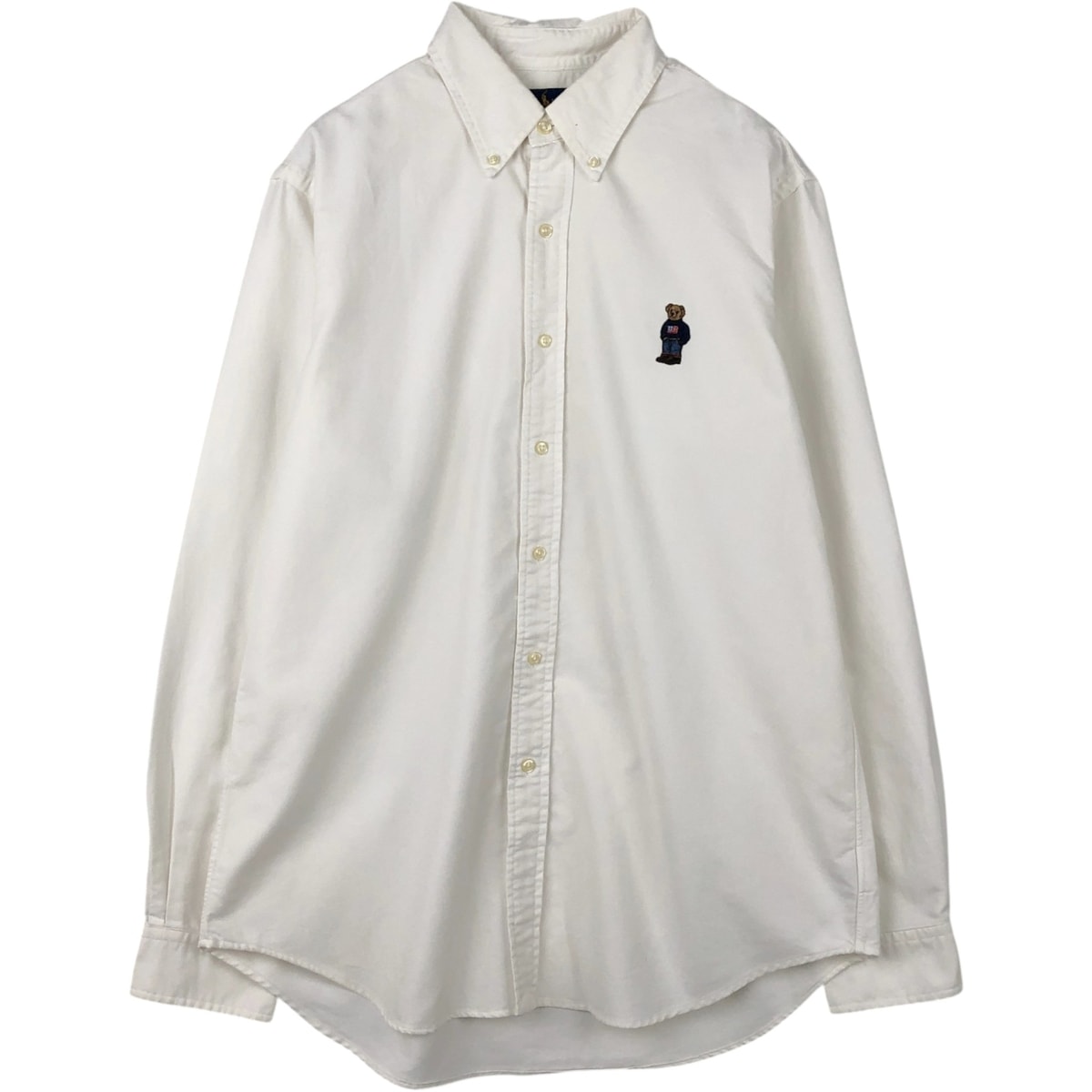 古着 ラルフローレン Ralph Lauren CLASSIC FIT クラシックフィット ポロベア 長袖 ボタンダウンシャツ メンズL相当/eaa666447