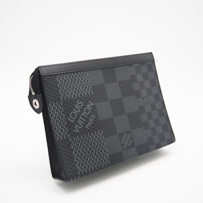 LOUIS VUITTON ルイ・ヴィトン グラフィット3D ポシェット ヴォワヤージュ MM N60444 ショルダーバッグ ブラック グレー レザー メンズ