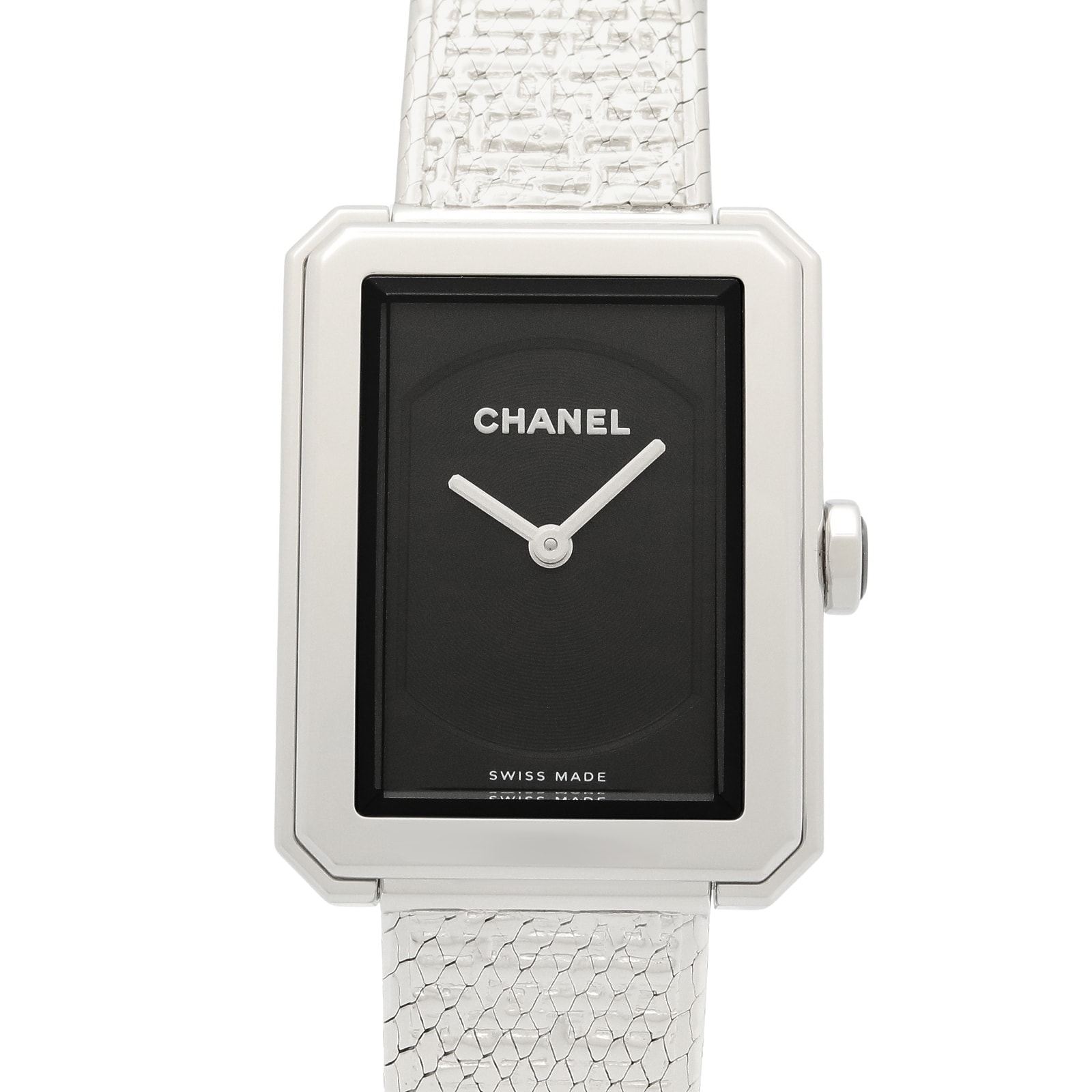 シャネル CHANEL ボーイフレンド ツイード 腕時計 時計 ステンレススチール レディース ブラック系 H4876 【中古】