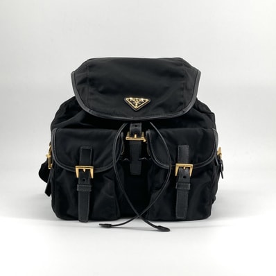 PRADA(プラダ) ネロ テスート レザー ゴールド金具 BZ2811 リュック・デイパック ブラック