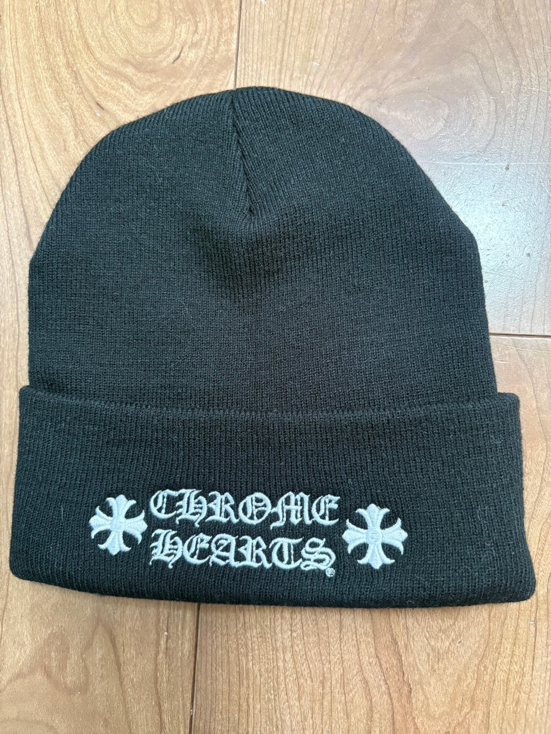 クロムハーツ ウール ワッチキャップ ロゴ刺繍 ビーニー 