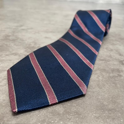 【Brooks Brothers】ブルックスブラザーズ BB#3 バーストライプ レップタイ ネクタイ ネイビー ピンク シルク100% アメリカ製 メンズ 紳士