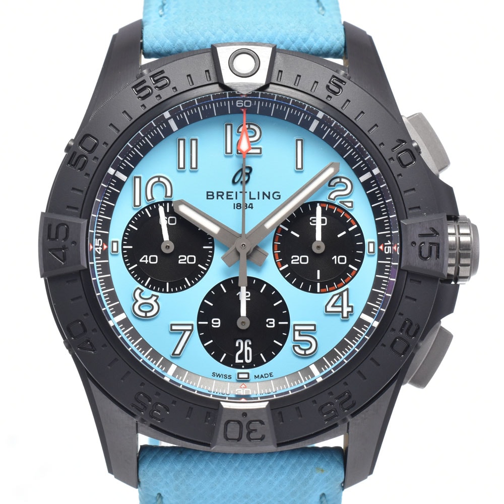 ブライトリング BREITLING SB0146 アベンジャー B01 クロノグラフ ターコイズ 自動巻き メンズ 美品 保証書付き 腕時計 A#149501