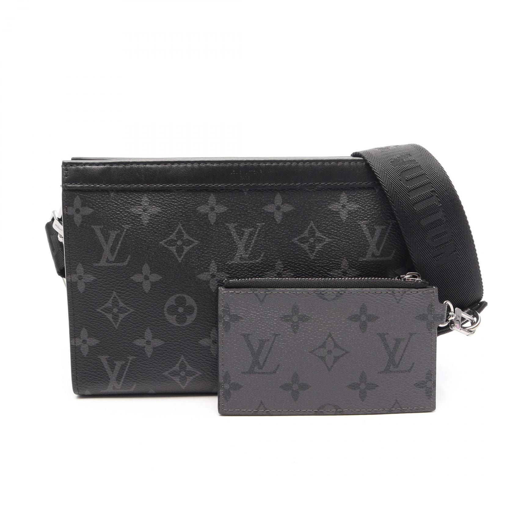 ルイ・ヴィトン LOUIS VUITTON ガストン ウェアラブル ウォレット ショルダーバッグ バッグ PVCコーティングキャンバス グレー メンズ ブラック系 / グレー系 M81124 【中古】