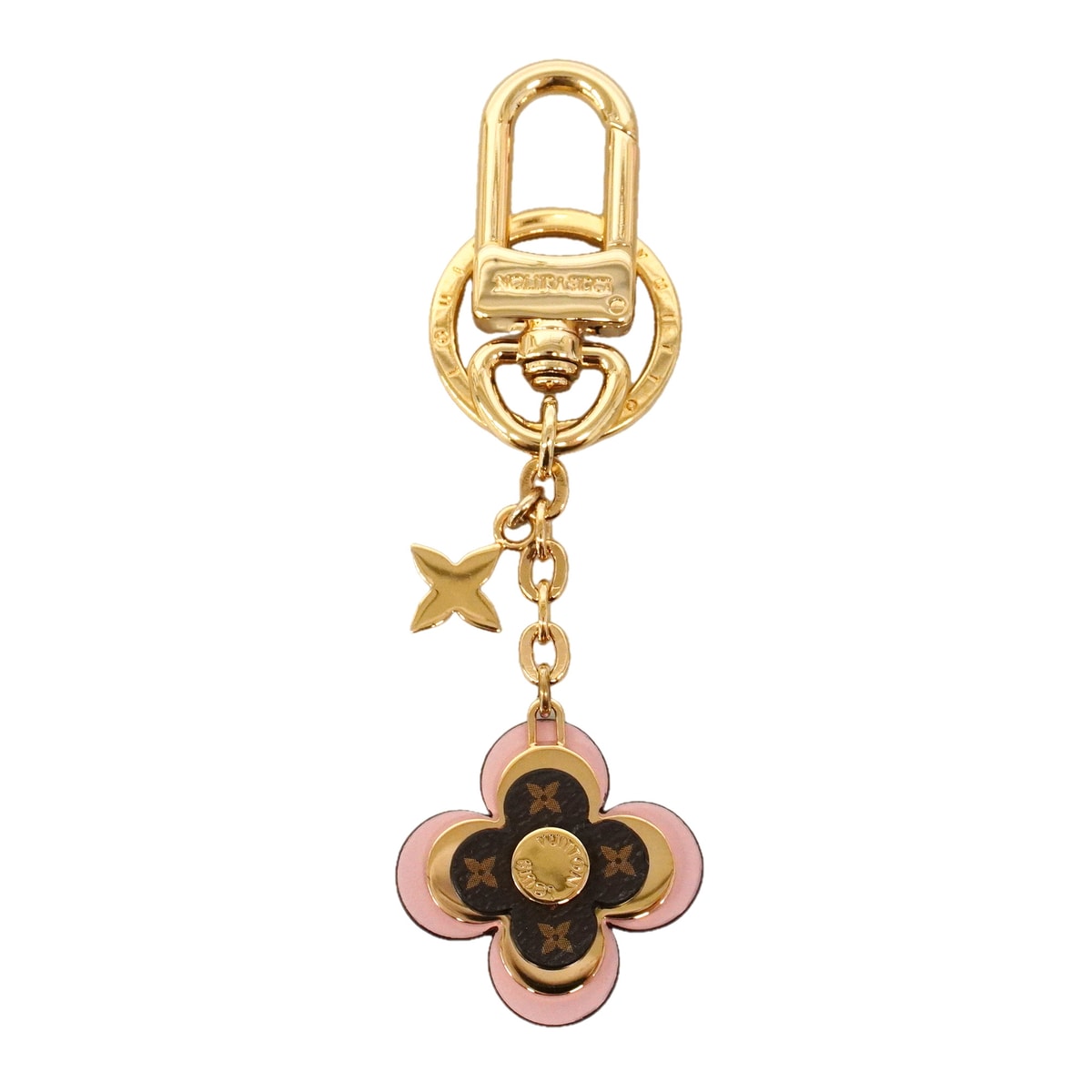 【6ic4198】ルイヴィトン キーホルダー・チャーム ブルーミングフラワーBB M63085 ブラウン ピンク【中古】レディース