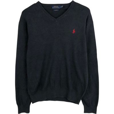 古着 ラルフローレン Ralph Lauren POLO by Ralph Lauren Vネック ピマコットンニットセーター メンズM相当/eaa672420