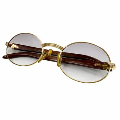 良品 カルティエ サングラス トリニティ ゴールド メンズ 53□22 135