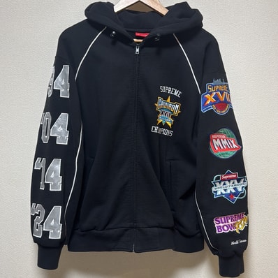 Supreme Playoffs Zip Up Hooded Sweatshirt "Black"
