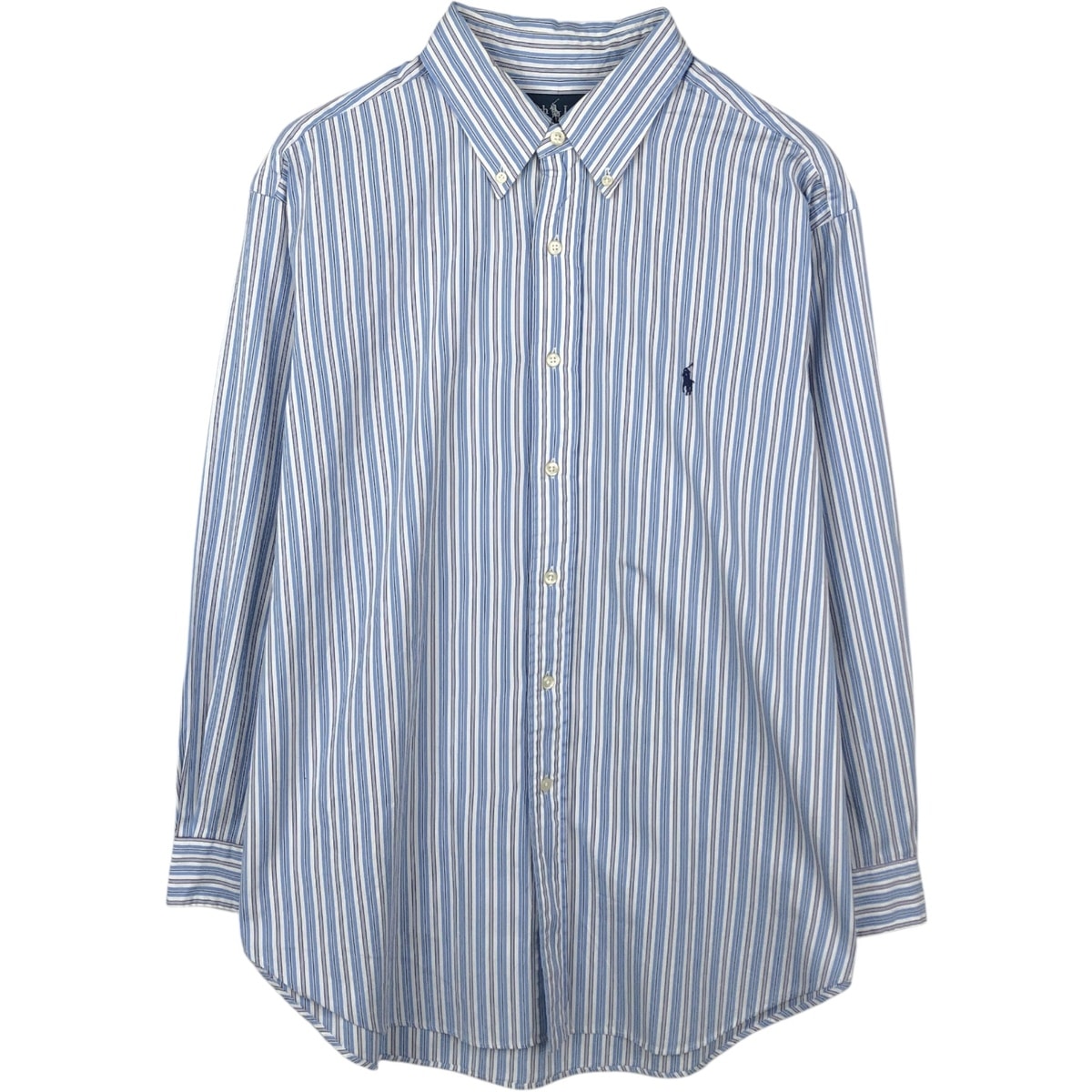 古着 ラルフローレン Ralph Lauren CLASSIC FIT クラシックフィット マルチストライプ 長袖 ボタンダウンストライプシャツ メンズXL相当/eaa666316